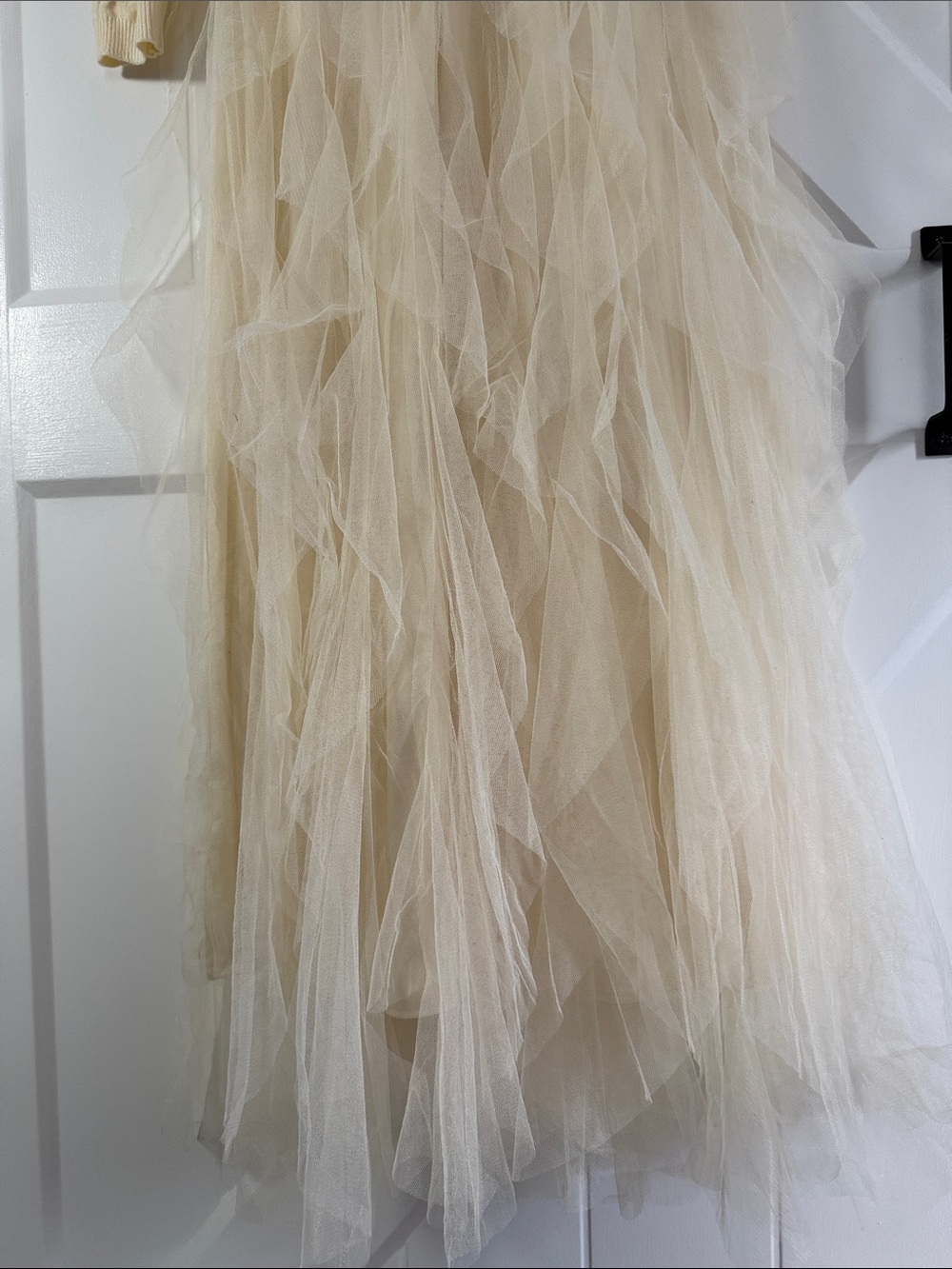 Lulu's Cream Cable Knit Top with Layered Tulle Maxi Skirt Dress - Picture 5 of 10